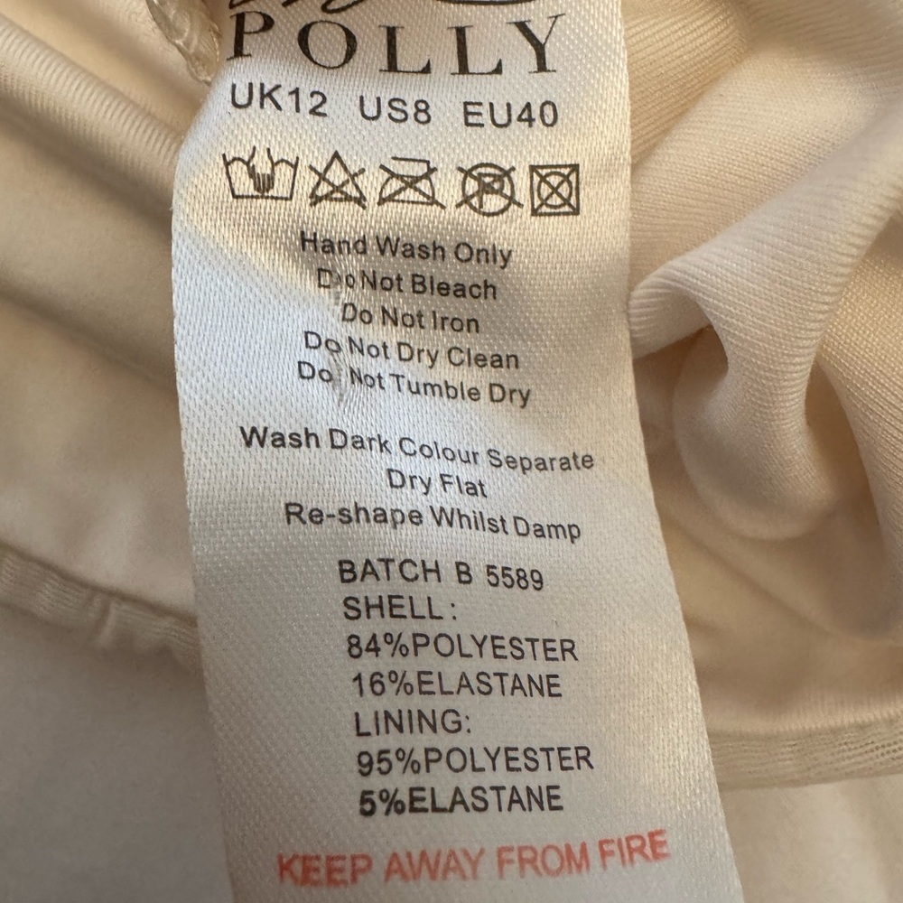 Oh Polly Versailles Deep Plunge Embellished Mini Dress White Pearl Sz 8 - Picture 7 of 10